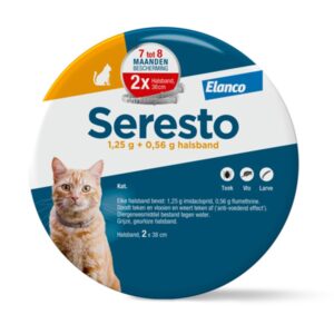 Seresto band kat duo-pack – 2 stuks vlooien- en tekenband voor katten met langdurige bescherming