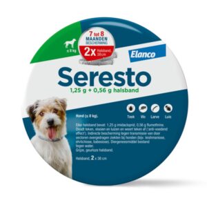 Seresto band hond klein tot 8kg duo-pack – 2 stuks vlooien- en tekenband 38 cm met langdurige bescherming