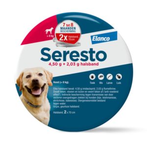 Seresto band hond groot vanaf 8kg duo-pack – 2 stuks vlooien- en tekenband 70 cm met langdurige bescherming