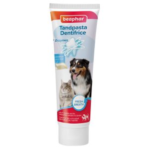 Tube Beaphar tandpasta 100 gram met leversmaak voor honden en katten.