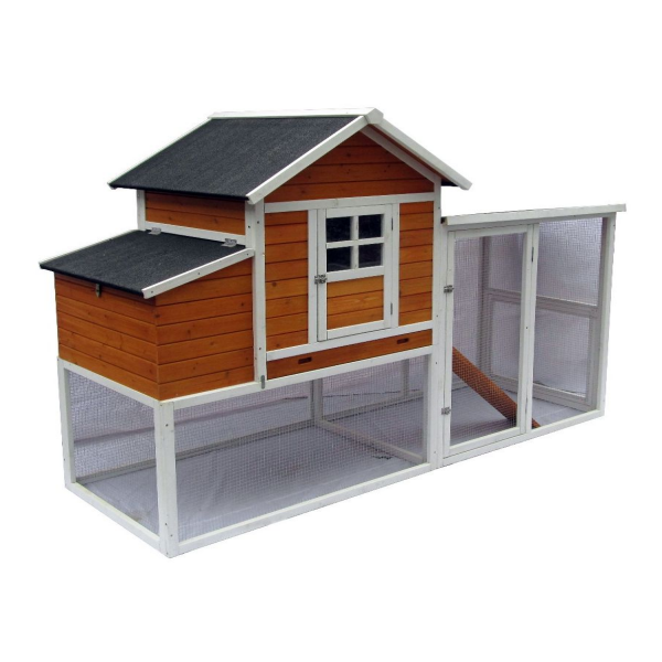 Kippenhok Valmorel 230x94x150 cm – ruim houten kippenhok met nachthok, buitenren en legnest