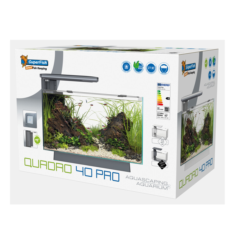 Superfish aquarium Quadro 40 pro zwart