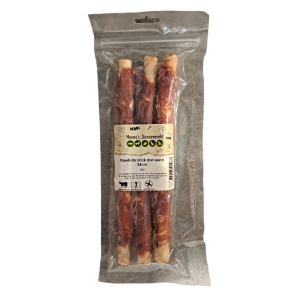 Rawhide stick met eend 24cm 3 stuks