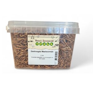Emmer met gedroogde meelwormen 2,5 liter voor tuinvogels en siervogels.