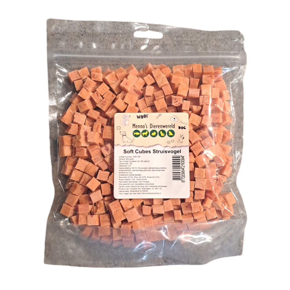 Soft cubes struisvogel 400 gram