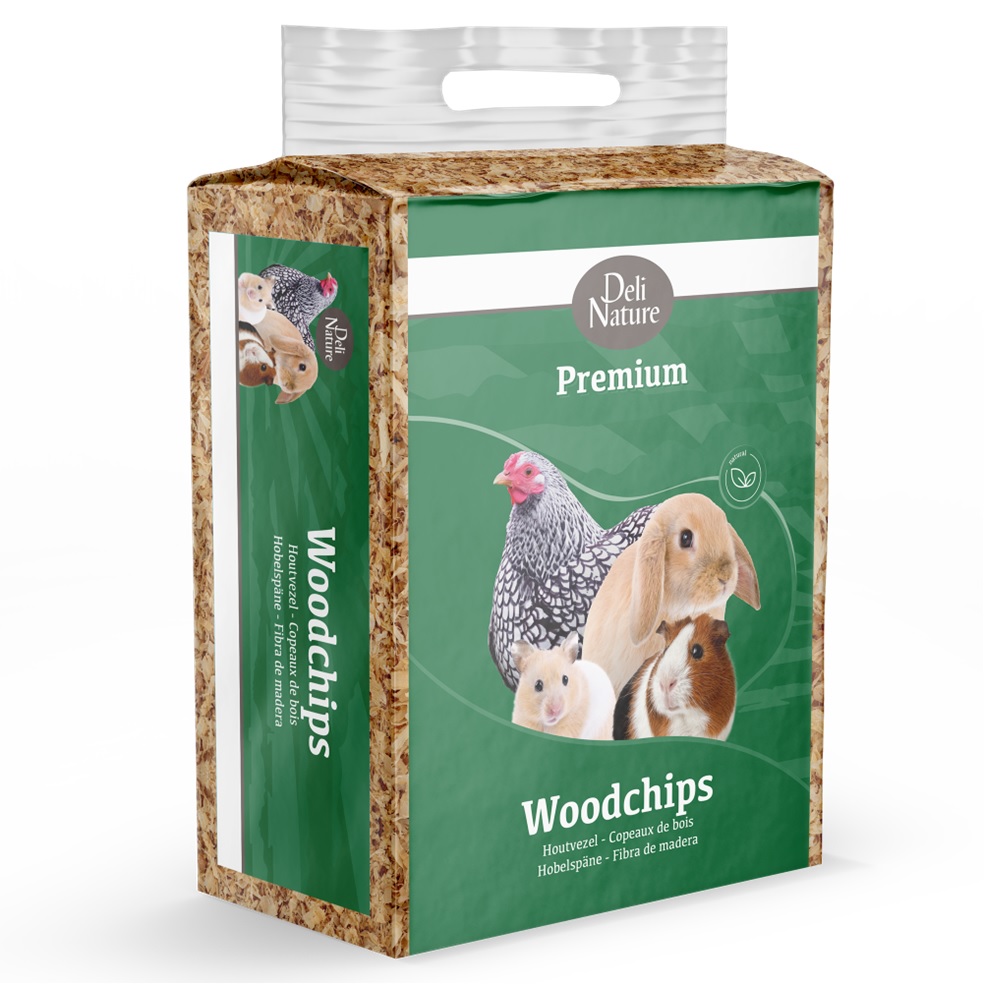 Deli Nature Premium houtvezel 3,6kg – natuurlijke bodembedekking voor knaagdieren, konijnen en pluimvee