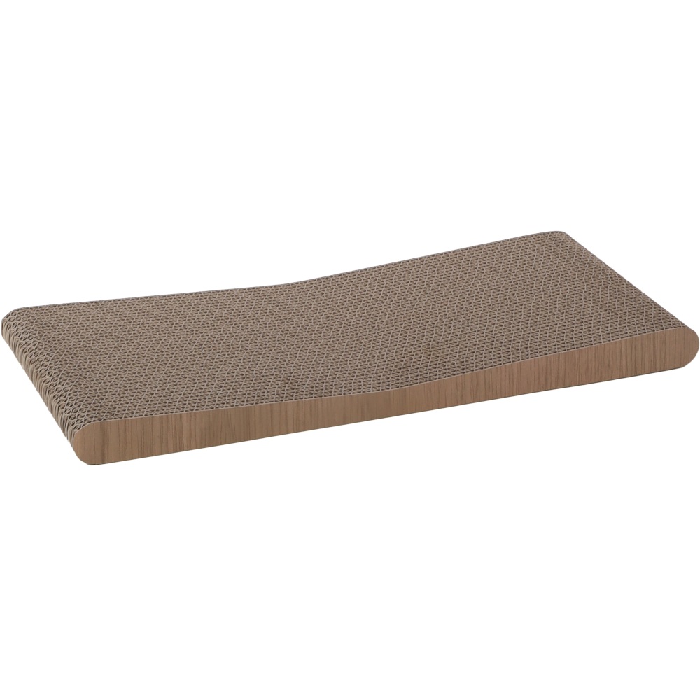 Krabkarton Akwa bruin – duurzaam dubbelzijdig krabkarton met catnip voor katten.