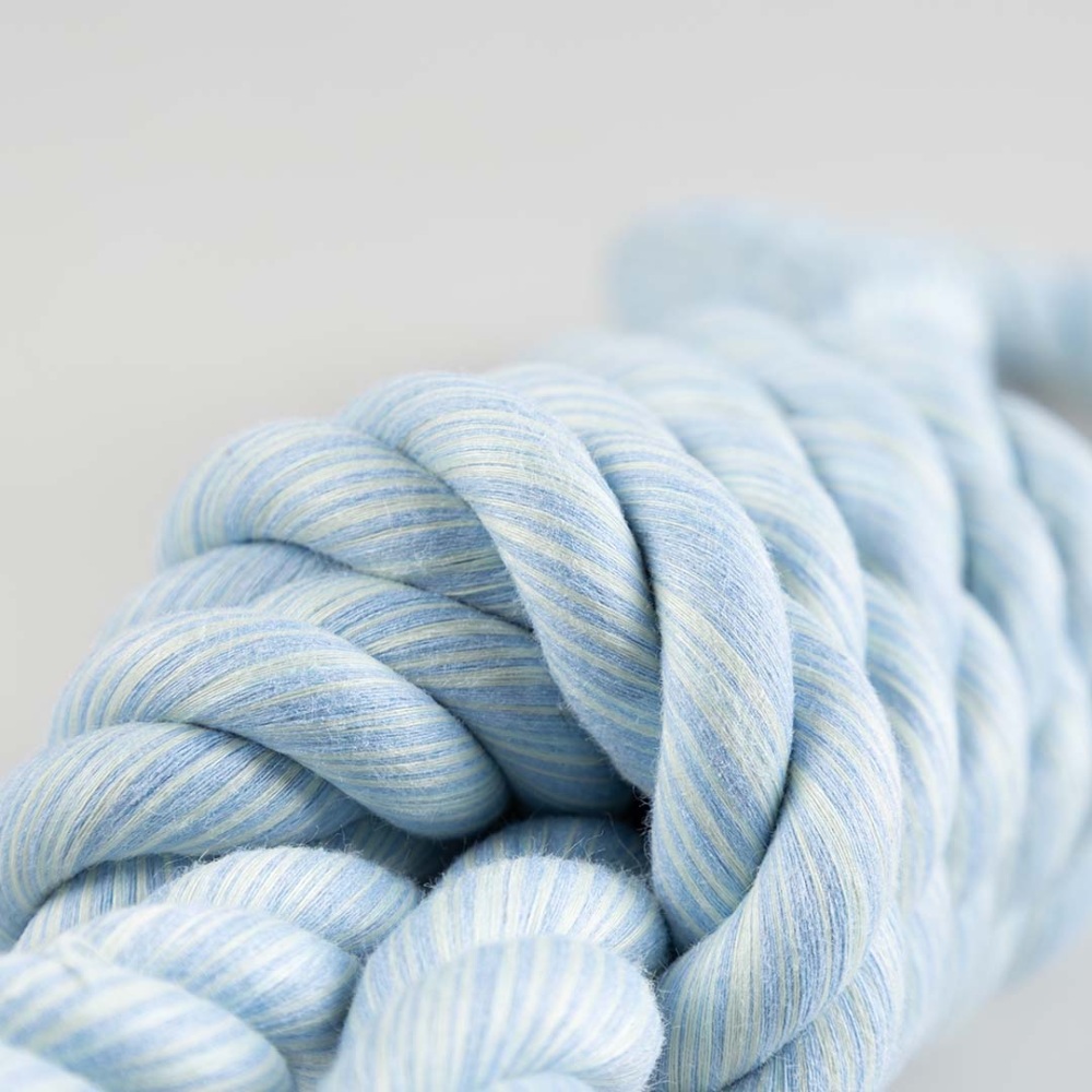 Blauw flostouw met twee lussen, 40 cm en 230 gram voor honden