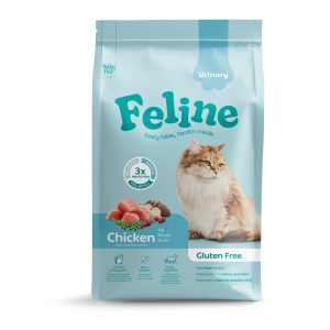 Zak HobbyFirst Feline Urinary Kip kattenbrokken voor katten vanaf 1 jaar, met 35% kip en veenbessen.