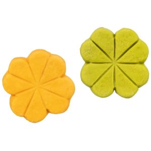 Klavertje vier met kipfilet hondensnack 40 gram per stuk in geel en groen