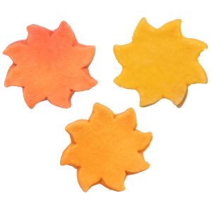 Zon met kipfilet hondensnack 40 gram per stuk in geel, oranje en rood