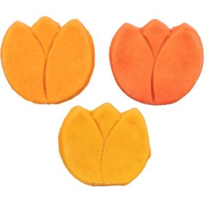 Tulp met kipfilet hondensnack 25 gram per stuk in geel, oranje en rood