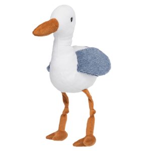 Hondenspeelgoed Meeuw Hinnerk 35cm pluche meeuw voor honden met pieper, ritselfolie en lange poten