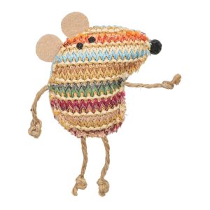 Kattenspeelgoed muis 14 cm van polyester met catnip (kattenkruid),