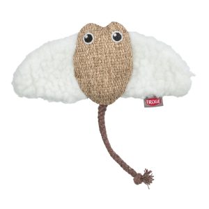 Kattenspeelgoed pijlstaartrog 15 cm van pluche (polyester) met kattenkruid/catnip