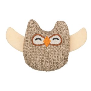 Trixie kattenspeelgoed uil 8 cm van pluche (polyester) met kattenkruid/catnip,