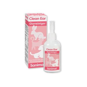 Sanimal Clean Ear Oorreiniger 60 ml flacon voor oorverzorging bij hond en kat