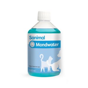 Sanimal Mondwater hond kat 500 ml fles voor gebitsverzorging en frisse adem