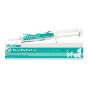 Sanimal Pre en Probiotica 15 ml flesje voor ondersteuning darmflora hond en kat