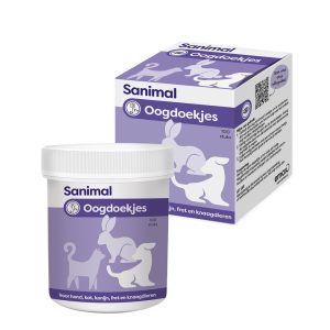 Sanimal Oogdoekjes 100 stuks verpakking voor oogverzorging van hond en kat