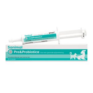 Sanimal Pre en Probiotica 30 ml flesje voor ondersteuning darmflora hond en kat