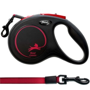 Flexi Classic lint M 5 meter zwart rood rollijn voor honden