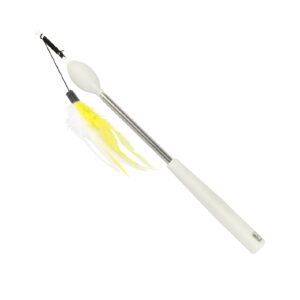 Telescopische hengel wit 75 cm elektronische kattenhengel met veertje