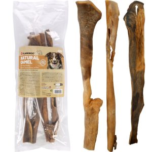 Kamelenhuid 40 cm 4 stuks hondensnack – hypoallergeen, glutenvrij en zonder toegevoegde suikers