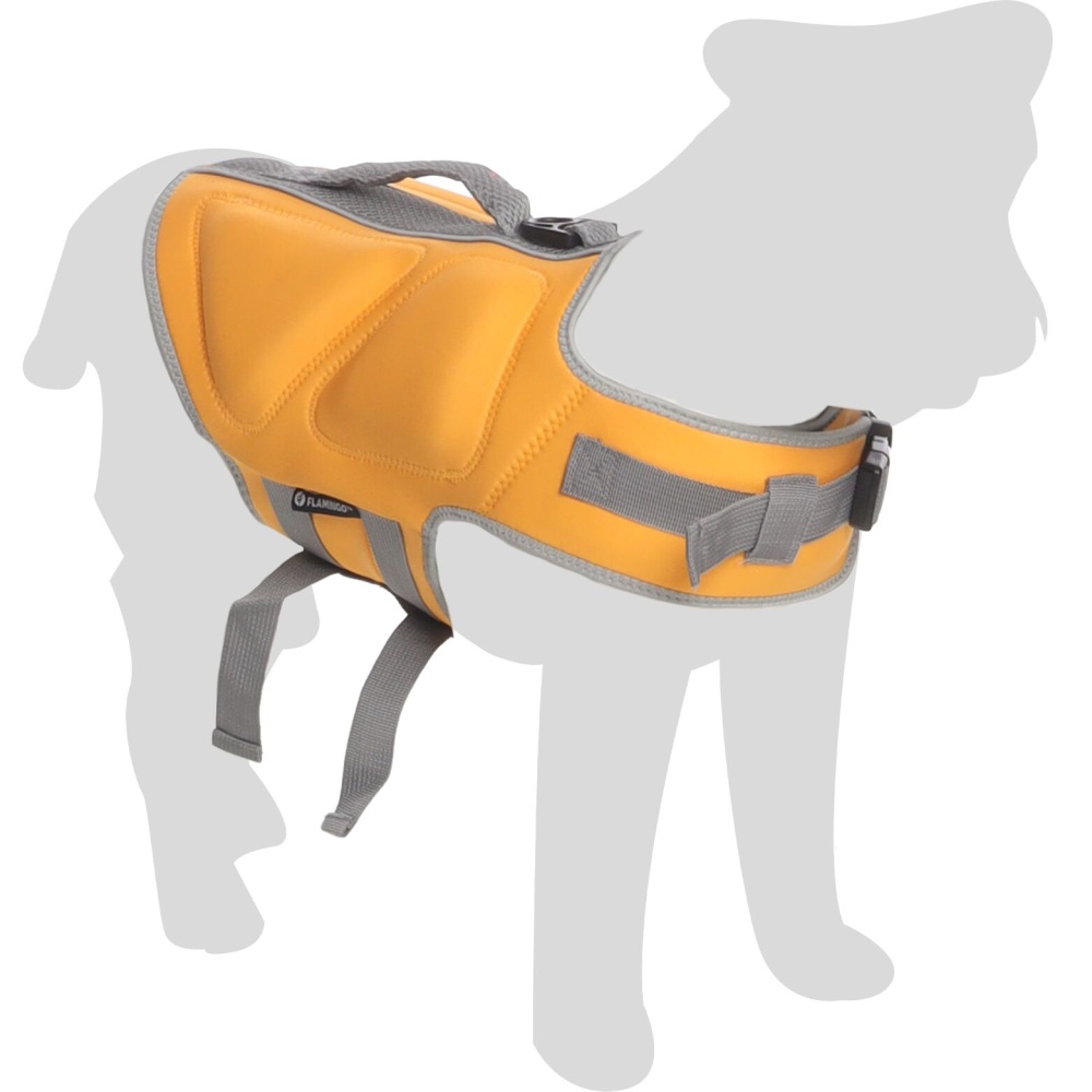 Zwemvest Swimmy geel voor honden met reflecterende stroken