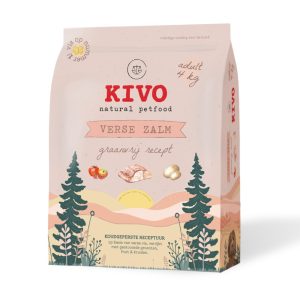 Kivo Verse Zalm graanvrij 4kg hondenvoer – hypoallergeen recept met zalm als nummer 1 ingrediënt