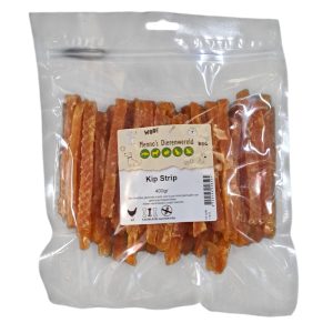 Kip strip 400 gram hondensnack – gedroogd kippenvlees strips