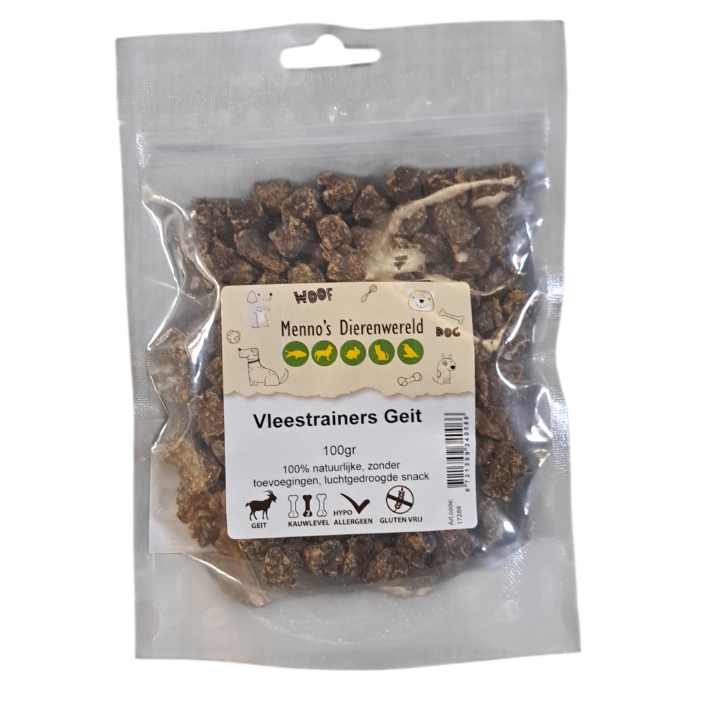 Vleestrainers Geit 100 gram – 100% natuurlijke luchtgedroogde trainers hypoallergeen glutenvrij