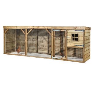 Glorenza Kippenhok Adri 363x95x124 cm houten kippenhok met grote overdekte ren
