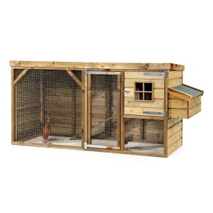 Glorenza Kippenhok Nelly 273x95x124 cm houten kippenhok met ren en legnest