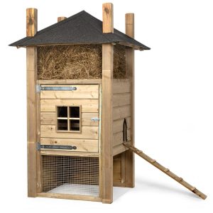 Glorenza Konijnenhok Hooiberg Klaas 110x110x190 cm houten konijnen nachthok in hooibergstijl