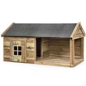 Voldux Hondenhok Naud 201x113x110 cm stevig houten hondenhok voor buitengebruik