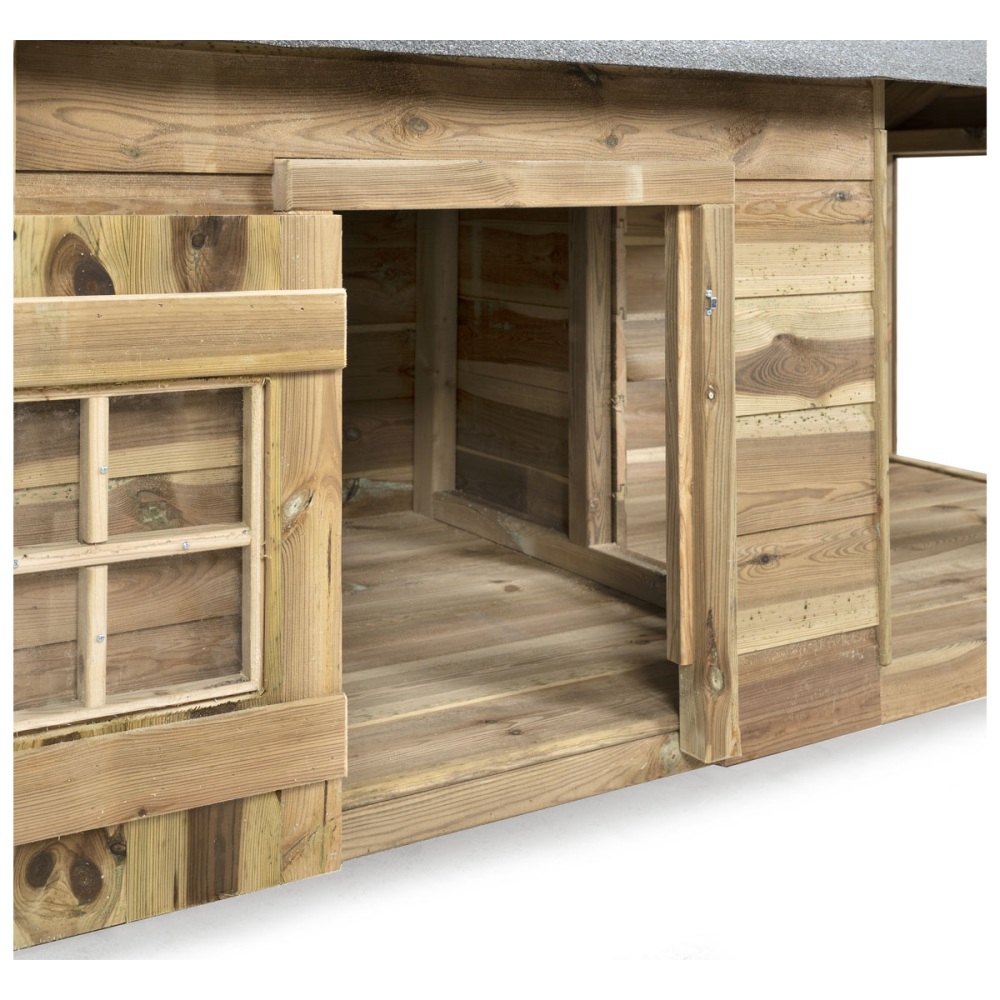 Detail: Voldux Hondenhok Naud 201x113x110 cm stevig houten hondenhok voor buitengebruik