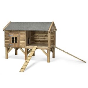 Voldux Dierenverblijf Dennis 201x113x163 cm houten verblijf voor kippen en konijnen met ren