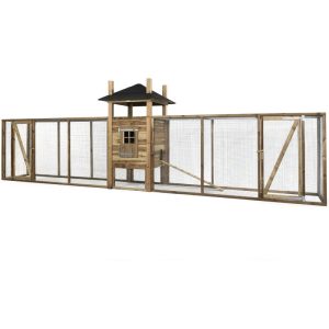 Voldux Hooiberg Fien XXL 697x125x220 cm groot kippenhok met dubbele uitloopren in hooibergstijl