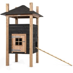 Voldux Hooiberg Teun 125x125x220 cm luxe houten kippen nachthok in hooibergstijl