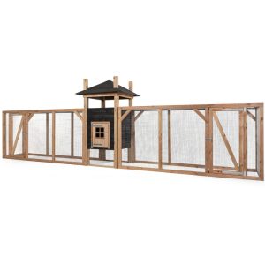 Voldux Hooiberg Ties XXL 697x125x220 cm groot kippenhok met dubbele uitloopren in hooibergstijl