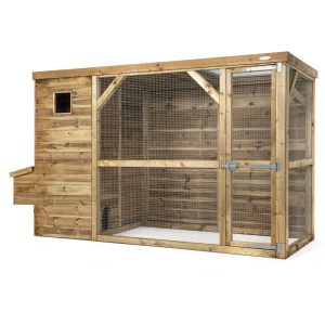 Voldux Kippenhok Toon Links 336x125x196 cm kippenhok met nachthok links en uitloopren