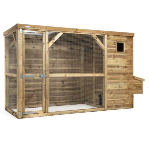 Voldux Kippenhok Toon Rechts 336x125x196 cm kippenhok met nachthok rechts en uitloopren