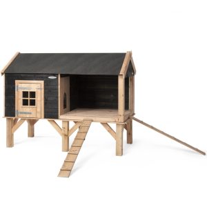 Voldux Dierenverblijf David 201x113x163 cm houten kippenhok met verhoogd nachthok en trap