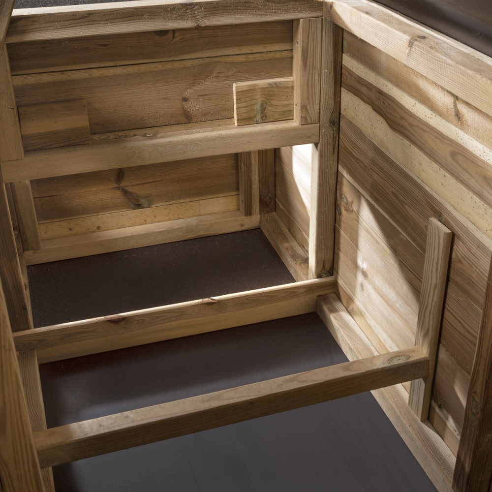 Binnenhok: Voldux Kippenhok Finn 190x88x110 cm houten kippenhok met legnest en loopplank