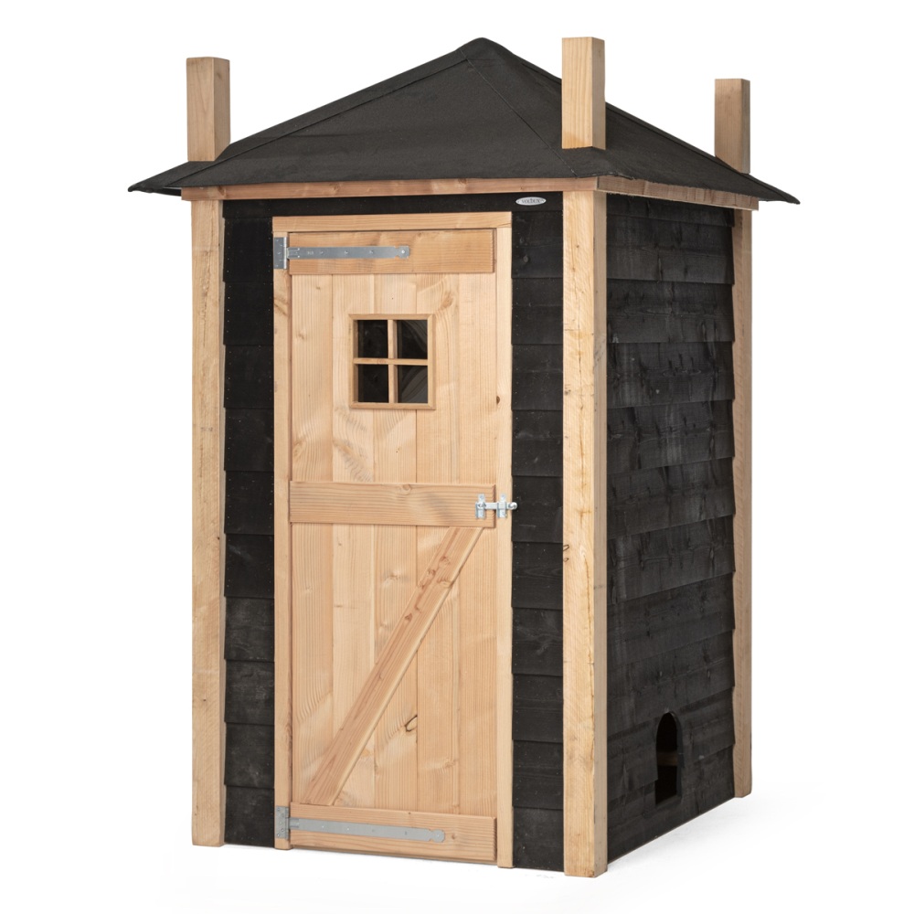 Voldux Kippenhok Hooiberg Mees 150x150x235 cm luxe kippenhok in hooibergstijl met Douglas hout