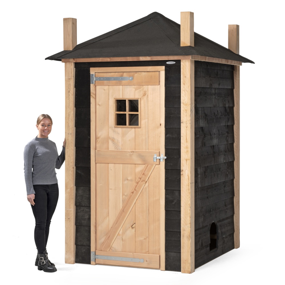 Voldux Kippenhok Hooiberg Mees 150x150x235 cm luxe kippenhok in hooibergstijl met Douglas hout