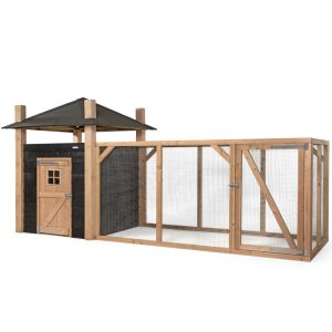Voldux Kippenhok Hooiberg Niek XL 462x175x225 cm luxe hooiberg kippenhok met overdekte ren in tuin