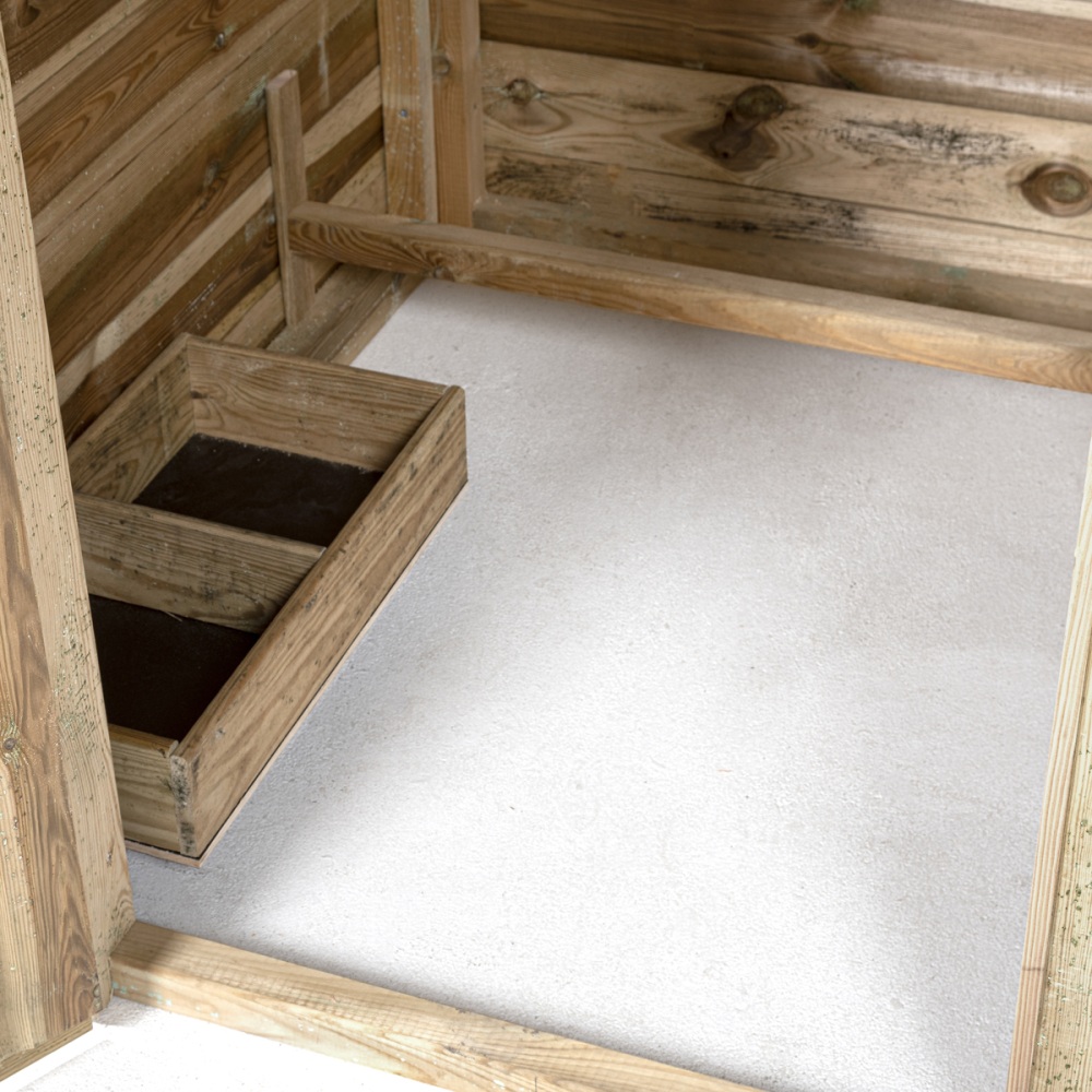 Detail: Voldux Kippenhok Lotte 392x150x235 cm groot kippenhok met hooiberg en uitloopren