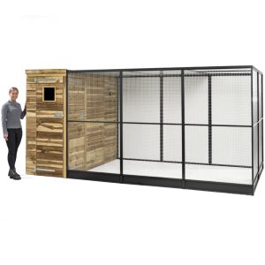 Voldux Voliere Pien Links 391x200x190 cm grote vogelvolière met sluis en aluminium vlucht